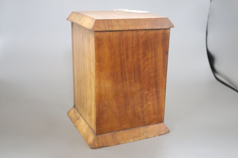 A Victorian olivewood stationery box, height 25cm